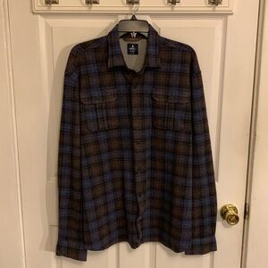 JOHNNIE-O Men's Demarco Stretch Flannel Lodge Shirt Men Midnight Size XL